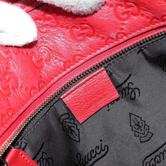 GUCCI GG Canvas Guccissima Tote Bag Leather Gold Red 211137 Auth 146617 - Picture 11 of 16